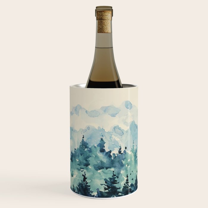 Watercolor Pine Trees 2 Wine Chiller Gallery Image 3