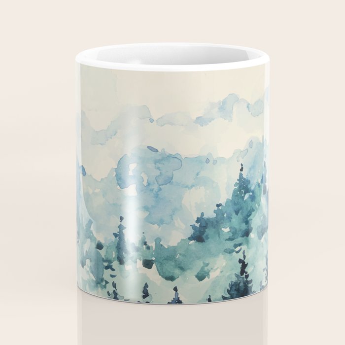 Watercolor Pine Trees 2 Coffee Mug Gallery Image 4