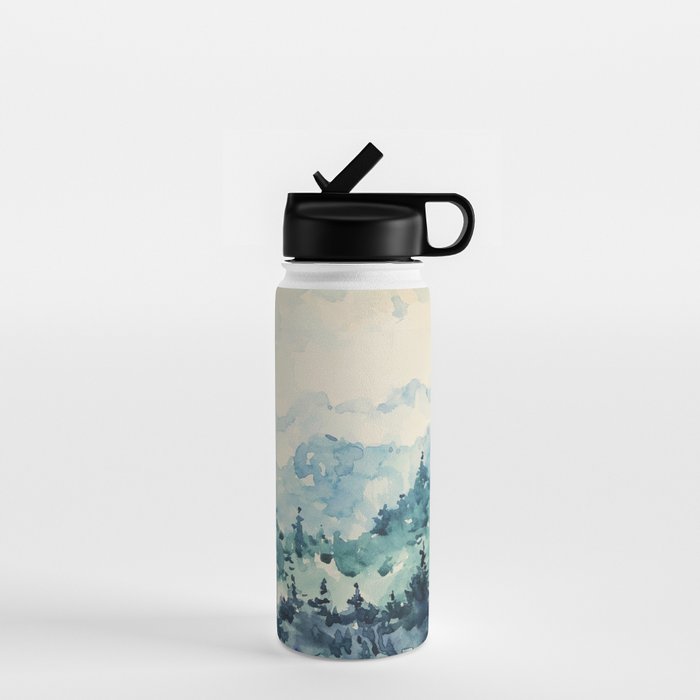 Watercolor Pine Trees 2 Water Bottle Gallery Image 1