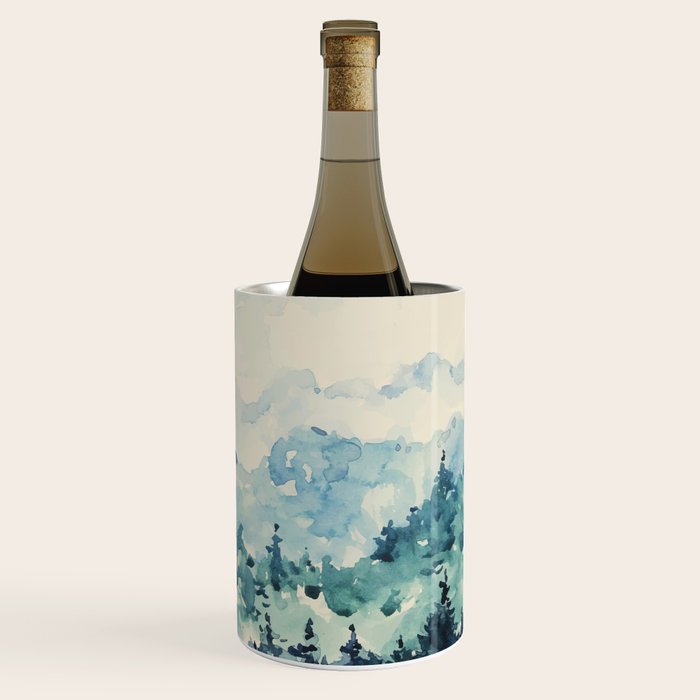 Watercolor Pine Trees 2 Wine Chiller Gallery Image 1