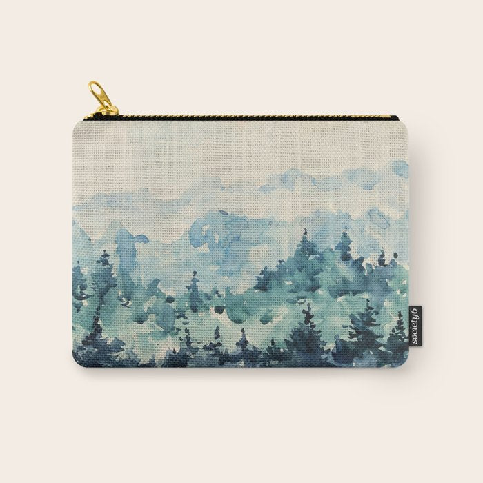 Watercolor Pine Trees 2 Carry All Pouch Gallery Image 1