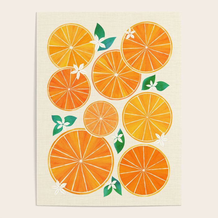 Orange Slices With Blossoms Poster Gallery Image 4