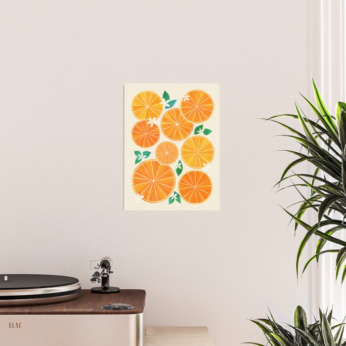 Orange Slices With Blossoms Poster Gallery Image 2