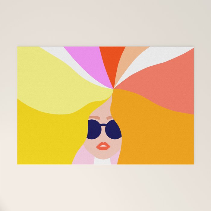 Girl Power - Rainbow Hair #girlpower Welcome Mat Gallery Image 1
