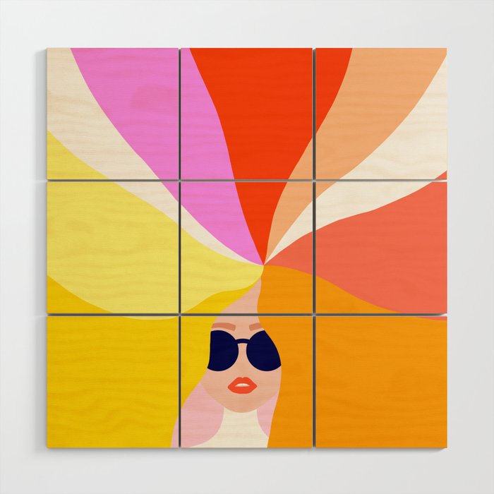 Girl Power - Rainbow Hair #girlpower Wood Wall Art Gallery Image 1