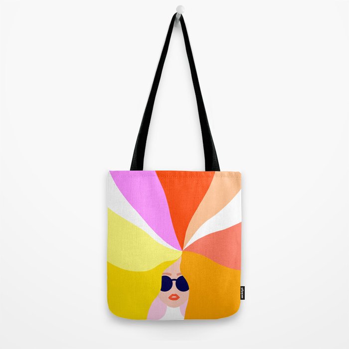 Girl Power - Rainbow Hair #girlpower Tote Bag Gallery Image 2