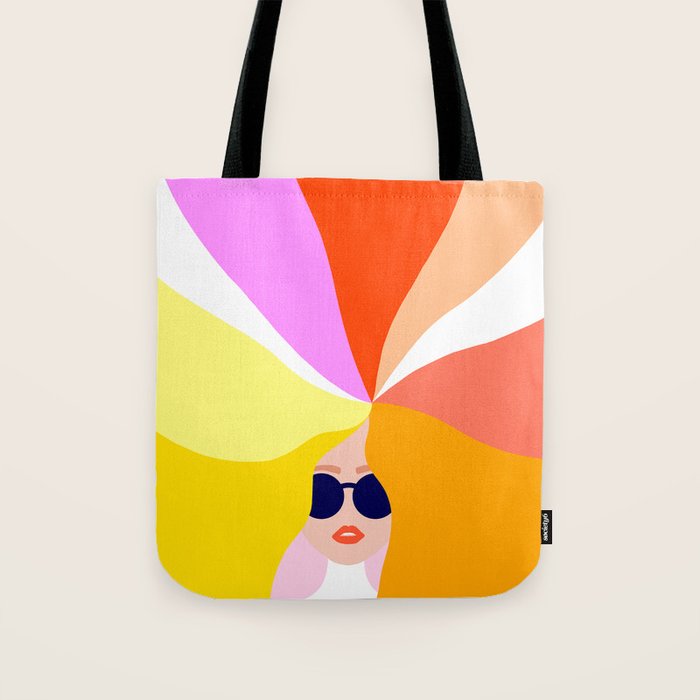 Girl Power - Rainbow Hair #girlpower Tote Bag Gallery Image 1