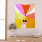 Girl Power - Rainbow Hair #girlpower Wall Tapestry Gallery Image 2