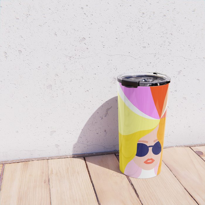 Girl Power - Rainbow Hair #girlpower Travel Mug Gallery Image 4