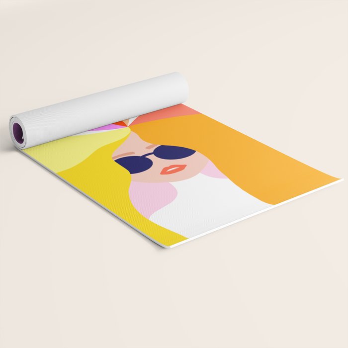 Girl Power - Rainbow Hair #girlpower Yoga Mat Gallery Image 2