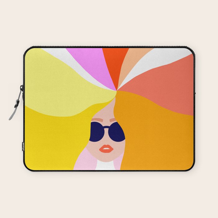 Girl Power - Rainbow Hair #girlpower Laptop Sleeve Gallery Image 1