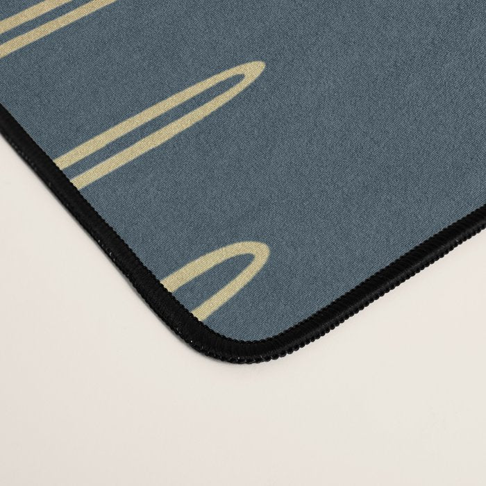 Raindrops, Mudcloth, Teal and Gold, Boho Wall Art Desk Mat Gallery Image 4