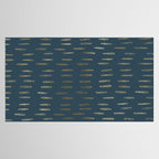 Raindrops, Mudcloth, Teal and Gold, Boho Wall Art Tablecloth Gallery Image 2