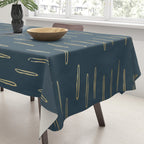 Raindrops, Mudcloth, Teal and Gold, Boho Wall Art Tablecloth Gallery Image 3