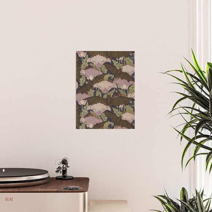 Vintage Art Deco Bat and Flowers Poster Gallery Image 2