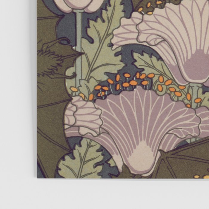 Vintage Art Deco Bat and Flowers Poster Gallery Image 3