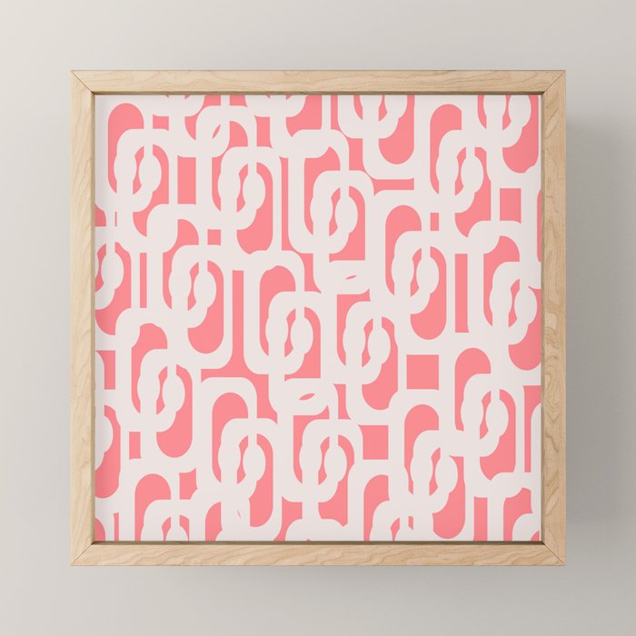 Mid Century Modern Contemporary Loop Pattern in Pink Mini Art Print Gallery Image 1