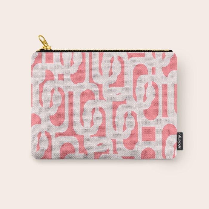 Mid Century Modern Contemporary Loop Pattern in Pink Carry All Pouch Gallery Image 1