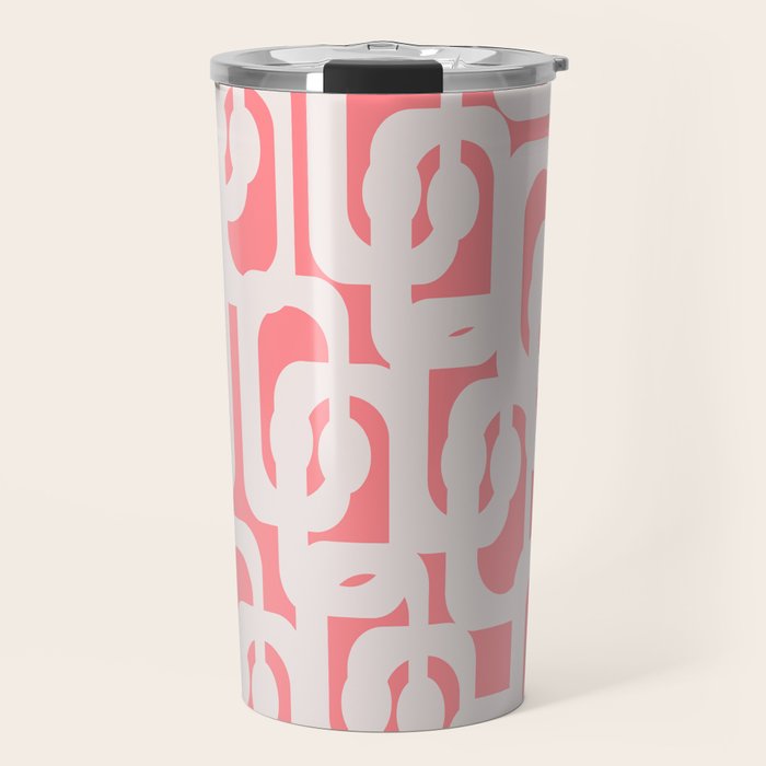 Mid Century Modern Contemporary Loop Pattern in Pink Travel Mug Gallery Image 1
