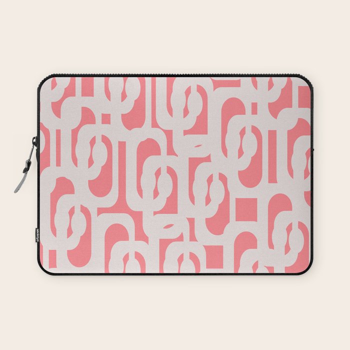 Mid Century Modern Contemporary Loop Pattern in Pink Laptop Sleeve Gallery Image 1
