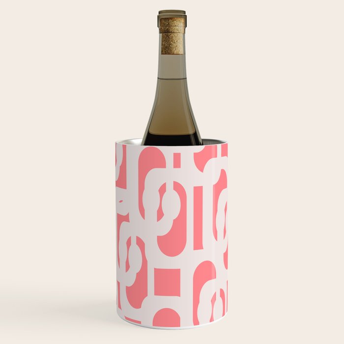 Mid Century Modern Contemporary Loop Pattern in Pink Wine Chiller Gallery Image 3