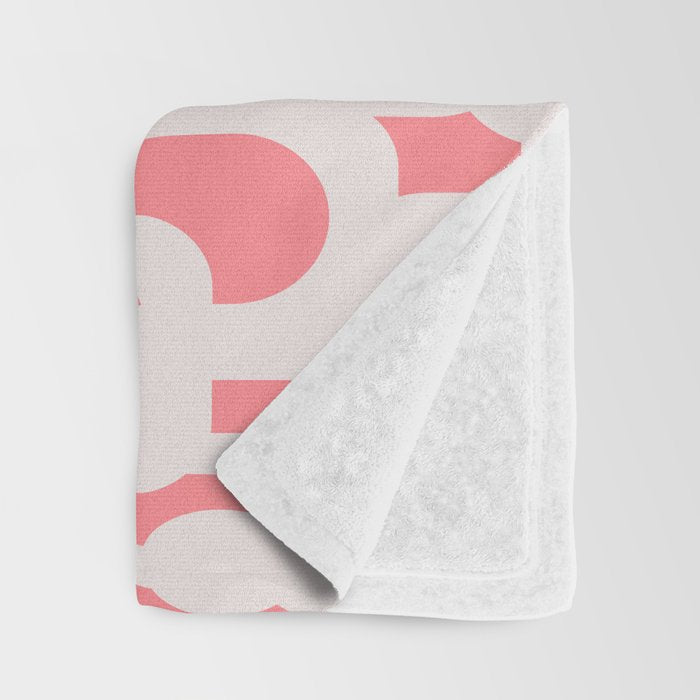 Mid Century Modern Contemporary Loop Pattern in Pink Throw Blanket Gallery Image 3