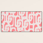Mid Century Modern Contemporary Loop Pattern in Pink Desk Mat Gallery Image 3