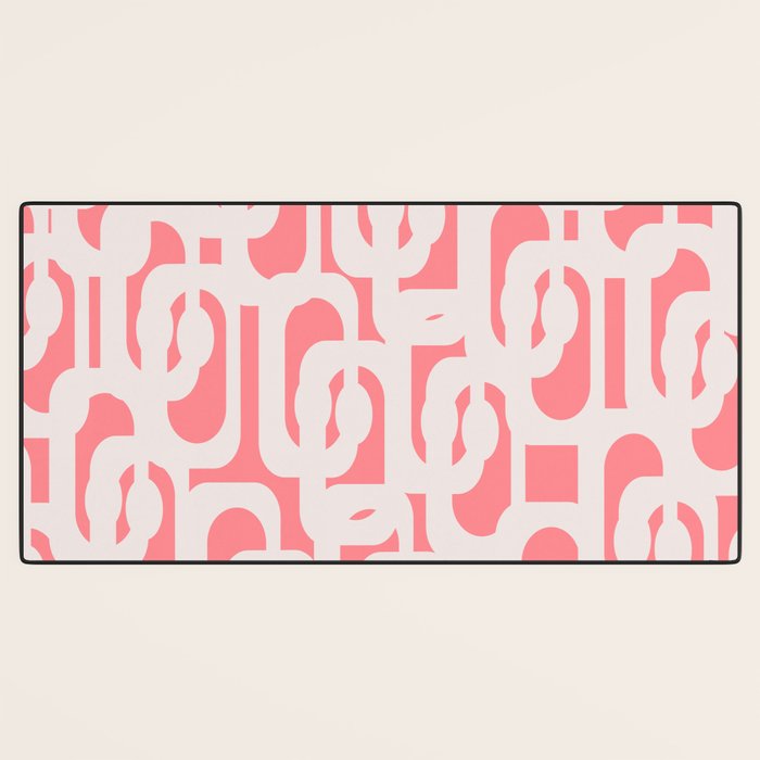 Mid Century Modern Contemporary Loop Pattern in Pink Desk Mat Gallery Image 3