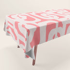 Mid Century Modern Contemporary Loop Pattern in Pink Tablecloth Gallery Image 1