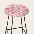 Mid Century Modern Contemporary Loop Pattern in Pink Stool Gallery Image 2