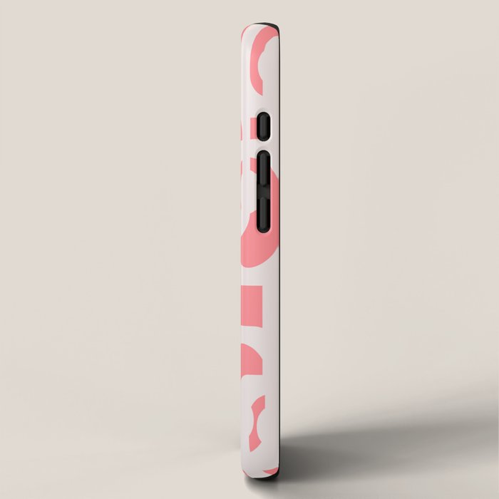 Mid Century Modern Contemporary Loop Pattern in Pink iPhone Case Gallery Image 2