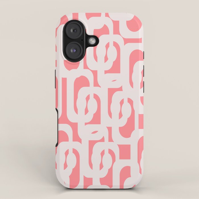 Mid Century Modern Contemporary Loop Pattern in Pink iPhone Case Gallery Image 1