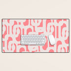 Mid Century Modern Contemporary Loop Pattern in Pink Desk Mat Gallery Image 1