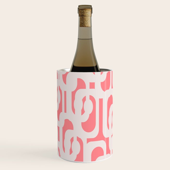Mid Century Modern Contemporary Loop Pattern in Pink Wine Chiller Gallery Image 2