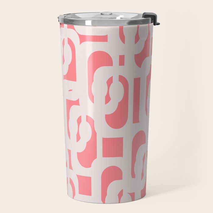 Mid Century Modern Contemporary Loop Pattern in Pink Travel Mug Gallery Image 2