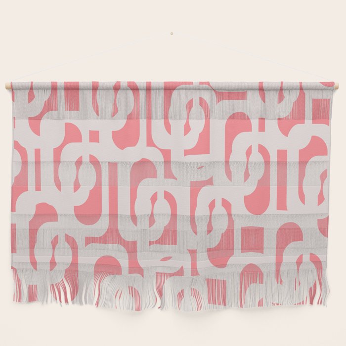 Mid Century Modern Contemporary Loop Pattern in Pink Wall Hanging Gallery Image 1