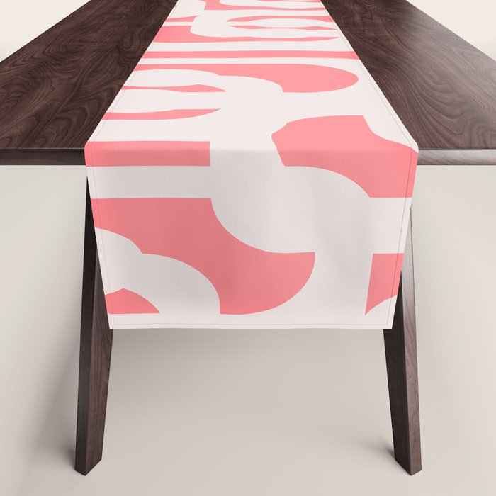 Mid Century Modern Contemporary Loop Pattern in Pink Table Runner Gallery Image 1