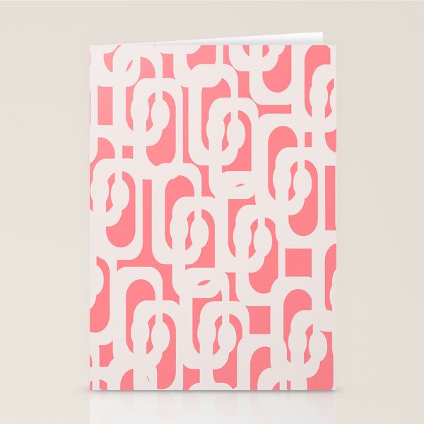 Mid Century Modern Contemporary Loop Pattern in Pink Stationery Card Gallery Image 1