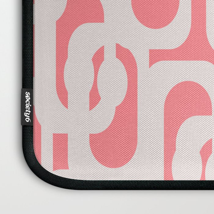 Mid Century Modern Contemporary Loop Pattern in Pink Laptop Sleeve Gallery Image 3