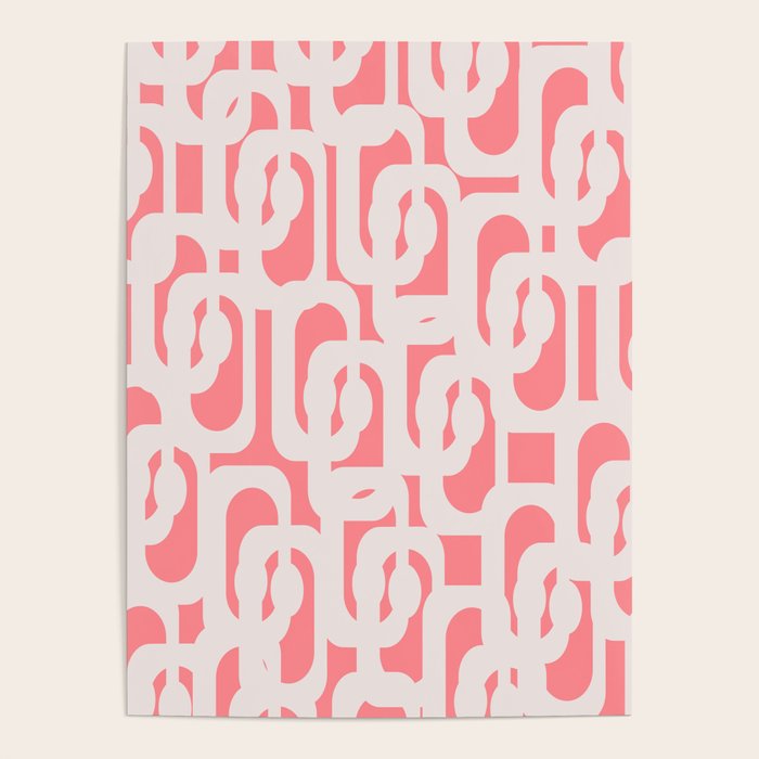 Mid Century Modern Contemporary Loop Pattern in Pink Poster Gallery Image 4