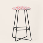 Mid Century Modern Contemporary Loop Pattern in Pink Stool Gallery Image 1