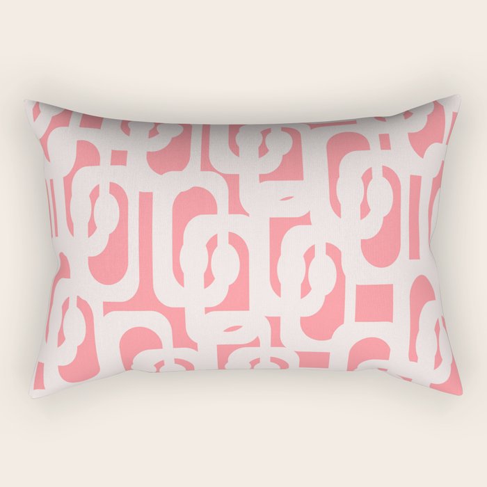 Mid Century Modern Contemporary Loop Pattern in Pink Rectangular Pillow Gallery Image 2