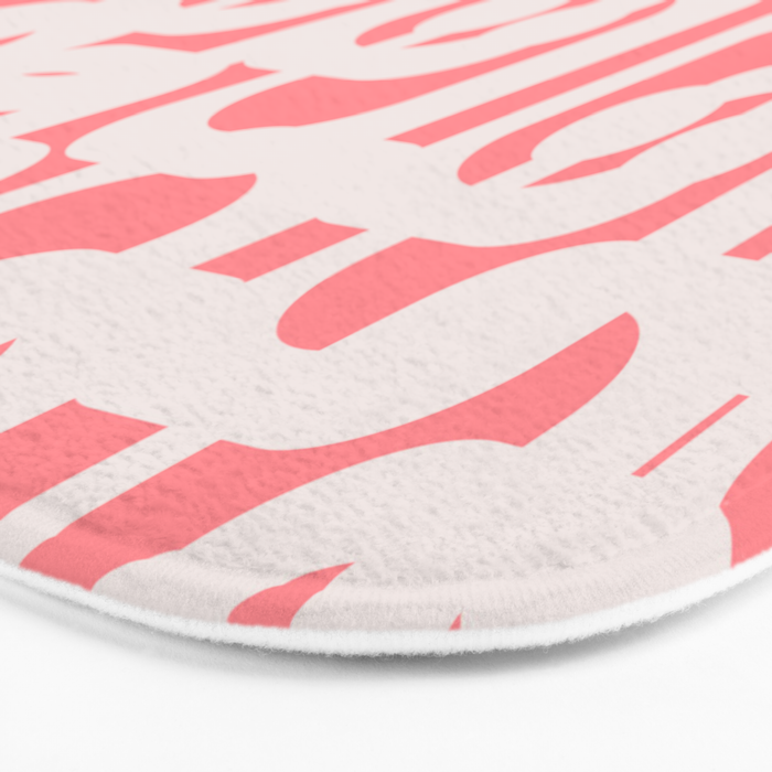 Mid Century Modern Contemporary Loop Pattern in Pink Bath Mat Gallery Image 3