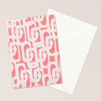 Mid Century Modern Contemporary Loop Pattern in Pink Stationery Card Gallery Image 2