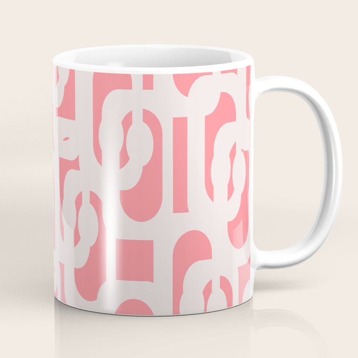 Mid Century Modern Contemporary Loop Pattern in Pink Coffee Mug Gallery Image 1