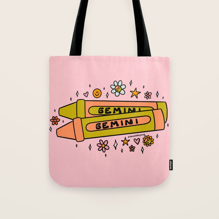 Gemini Crayon Tote Bag Gallery Image 1