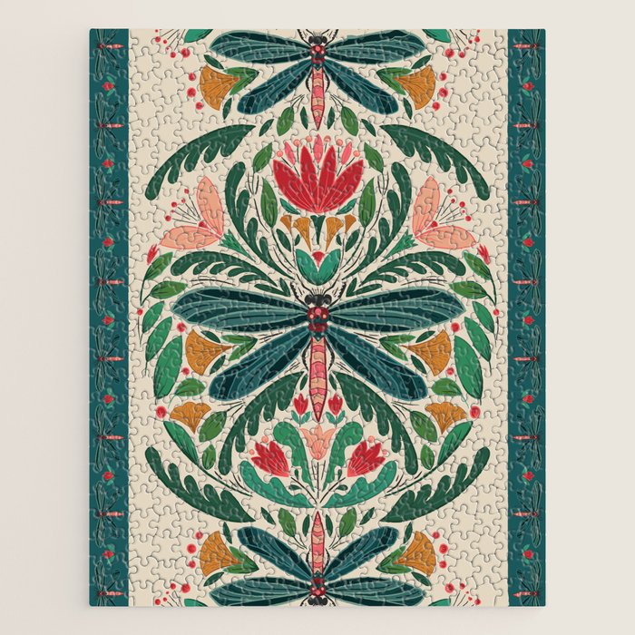 Dragonfly Folk Design Jigsaw Puzzle Gallery Image 1