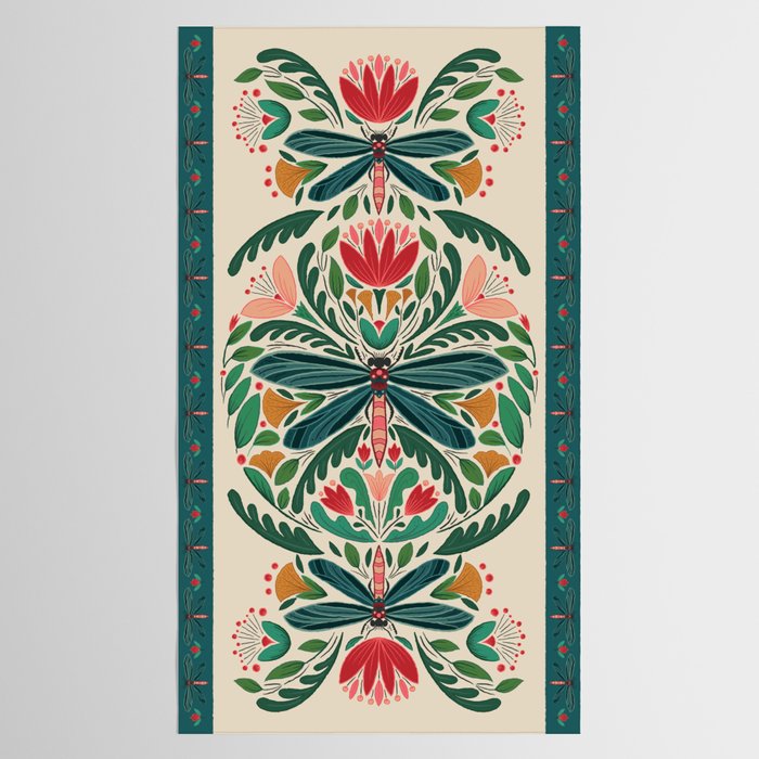 Dragonfly Folk Design Tablecloth Gallery Image 2