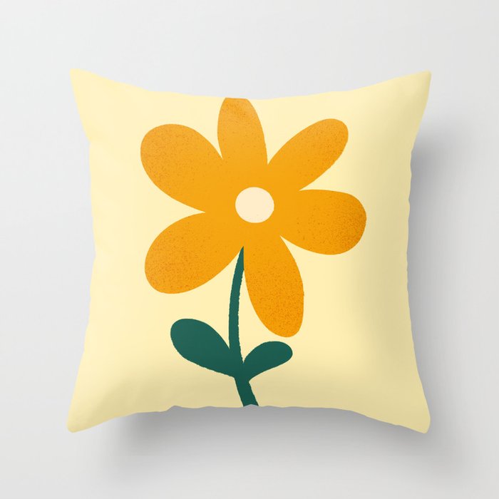 Giant yellow flower Throw Pillow Gallery Image 6