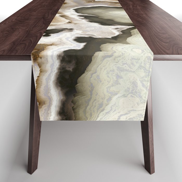 Ivory Agate Abstract Table Runner Gallery Image 1